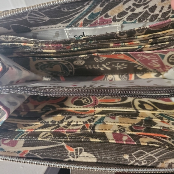 Sakroots Iris Coated Canvas Smartphone Wallet Crossbody Chain Strap Zipper Close - Picture 5 of 12